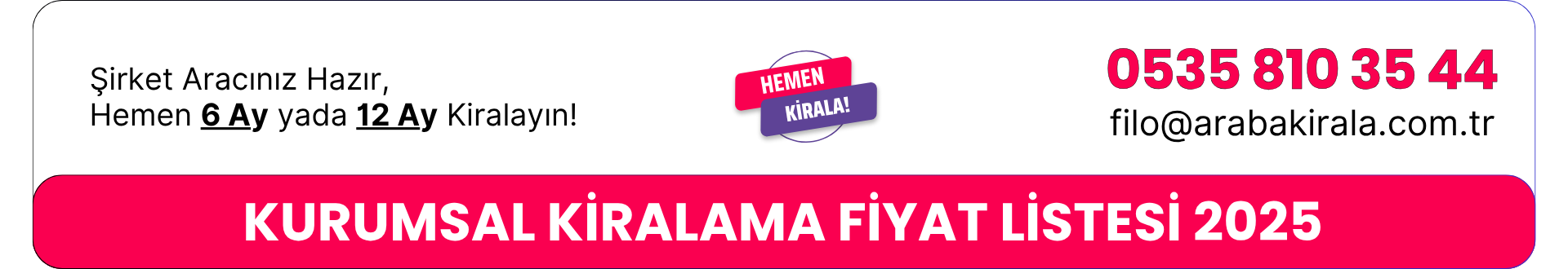 Kurumsal Filo Araç Kiralama