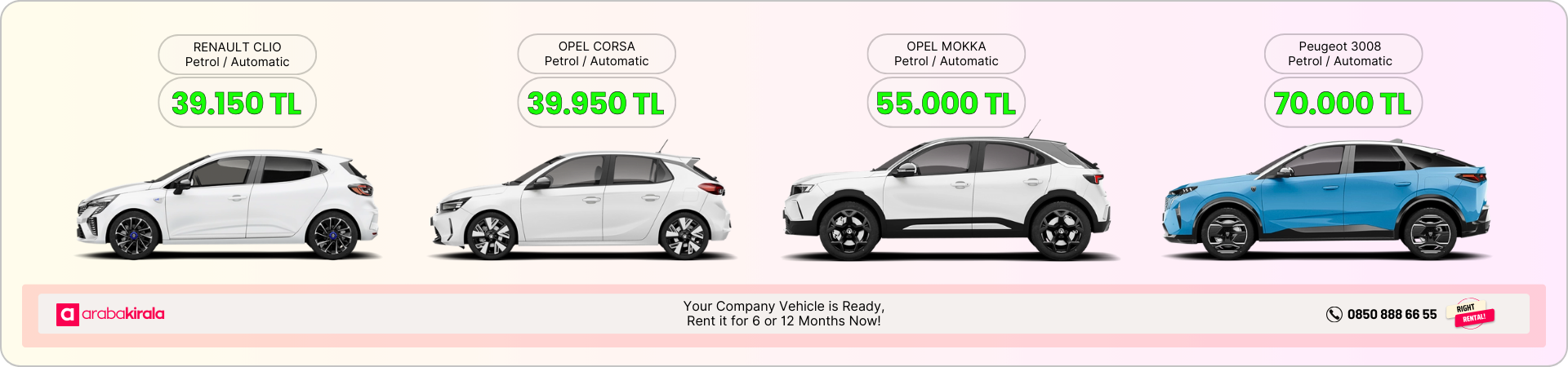 Corporate Vehicle Rental Prices