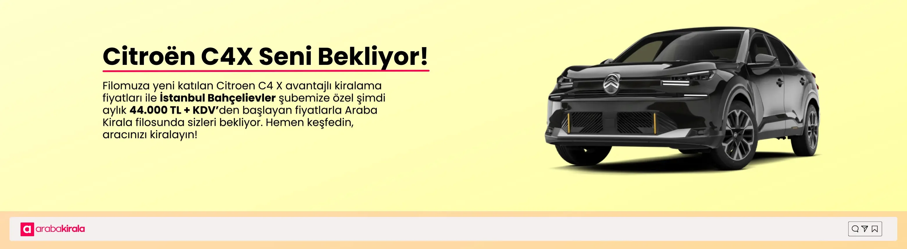 Aylık Citroen C4 X Kiralama Kampanyası