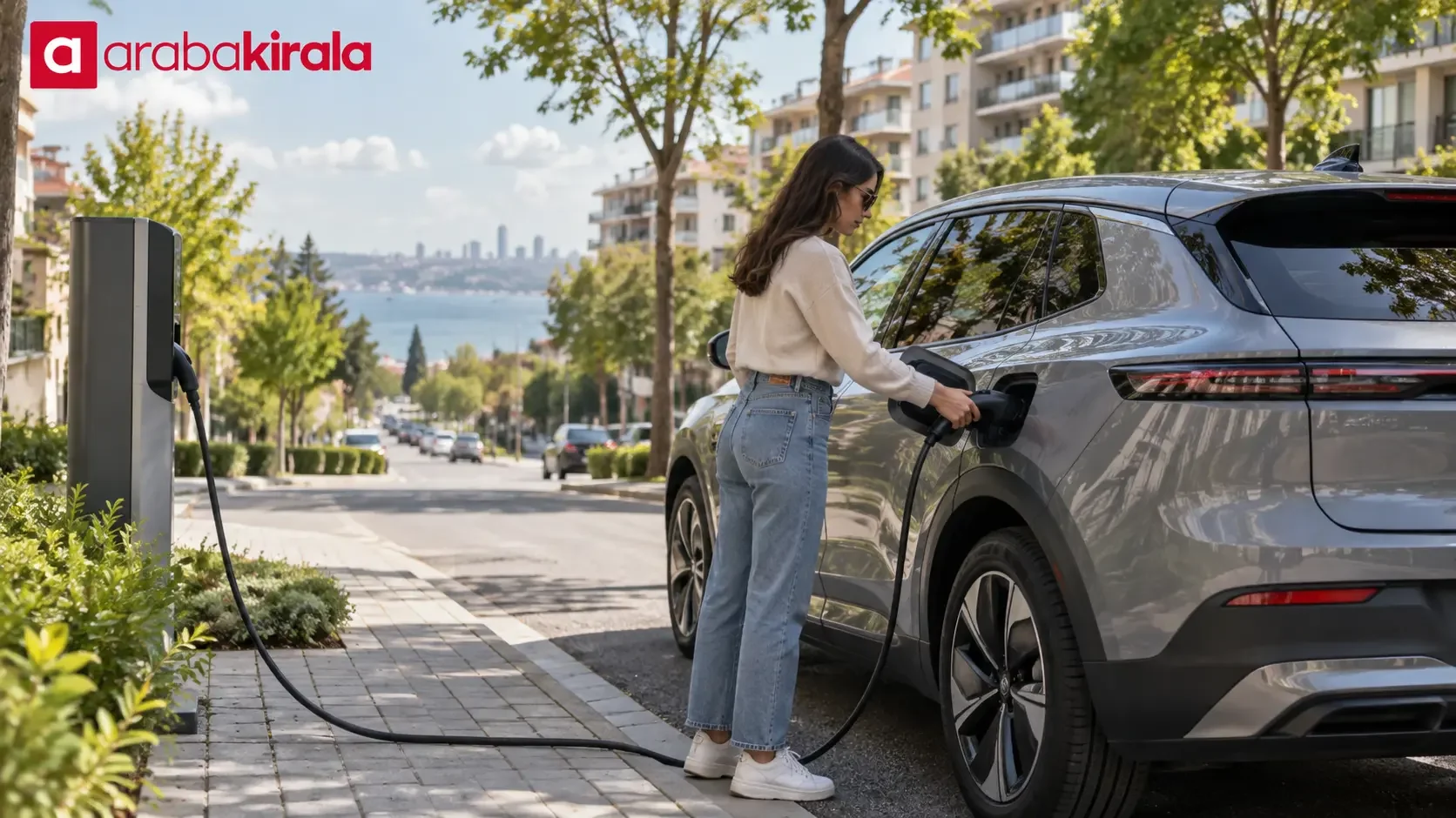 Beylikdüzü’nde şehir içi yolculuğa çıkan kiralık elektrikli araç