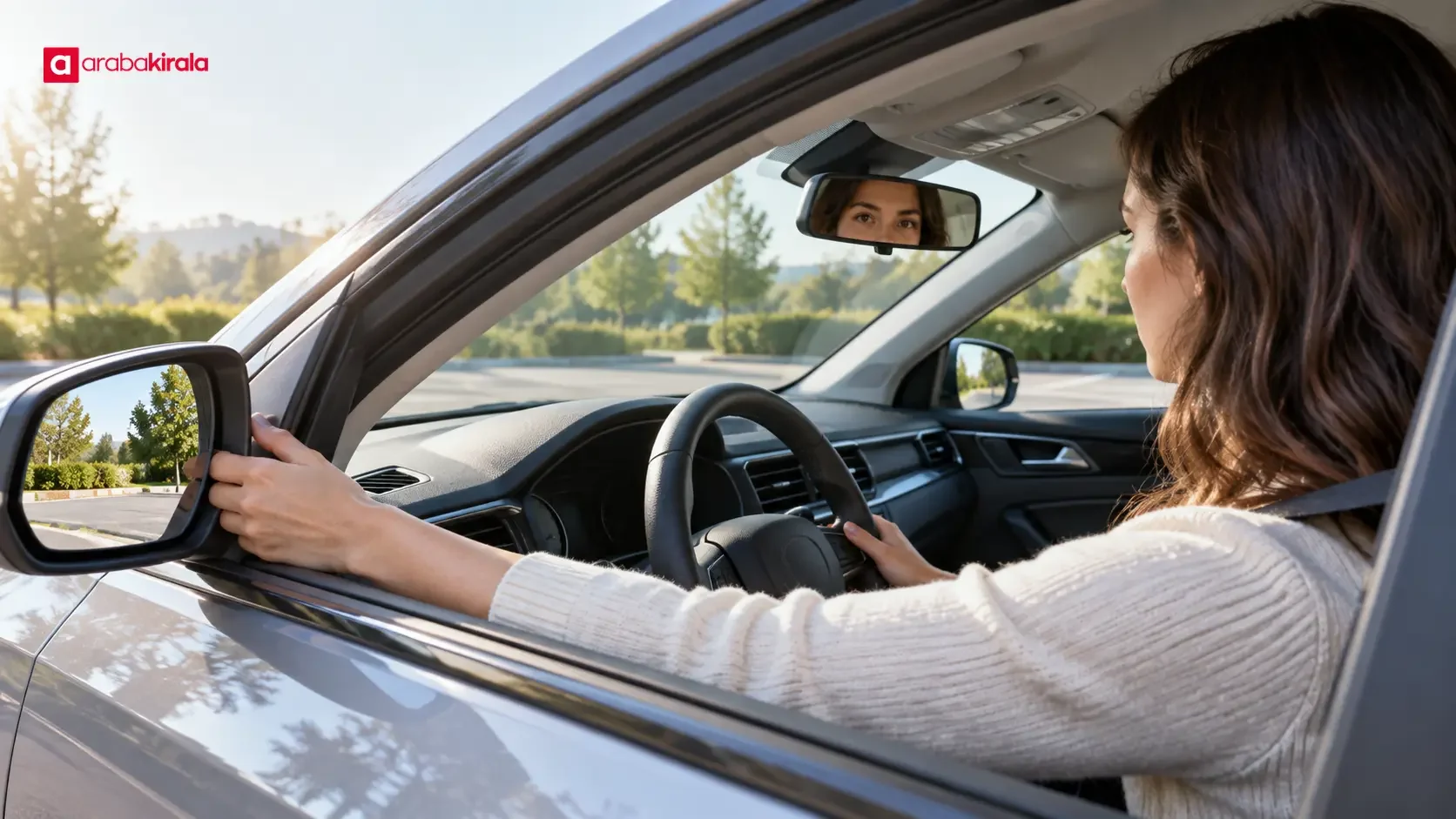 Kiralık araçta sürücünün koltuk ve yan aynaları görüş alanına göre ayarlaması