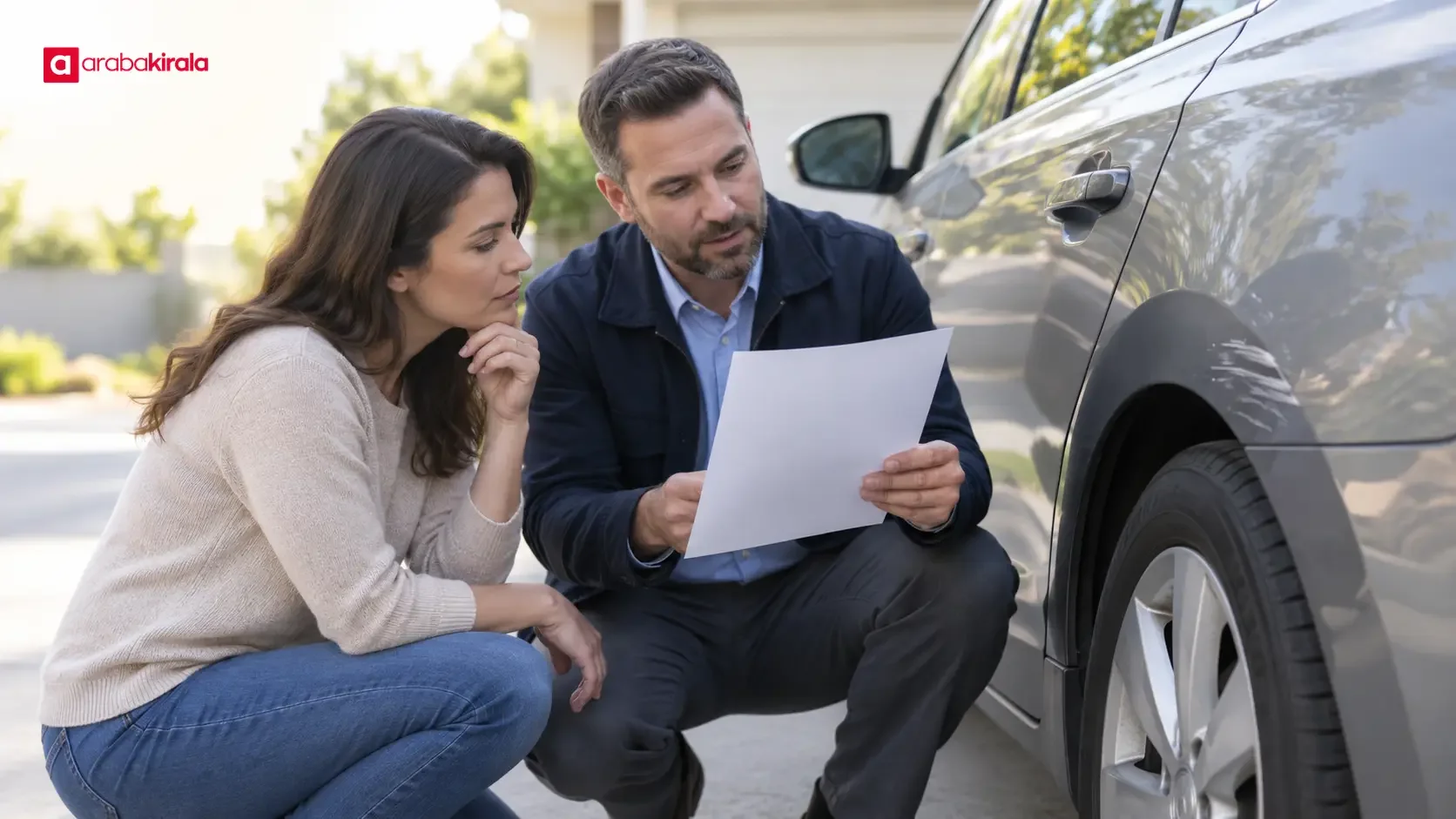 Driver reviewing premium, coverage limit and deductible sections of a car insurance policy
