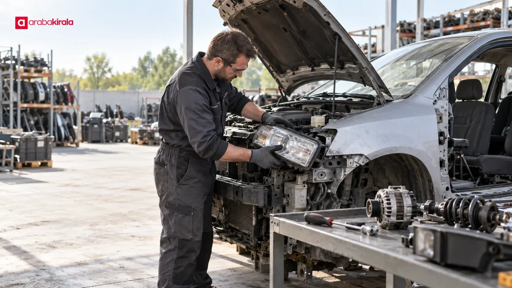 Safe dismantling and material recovery at an end-of-life vehicle treatment facility