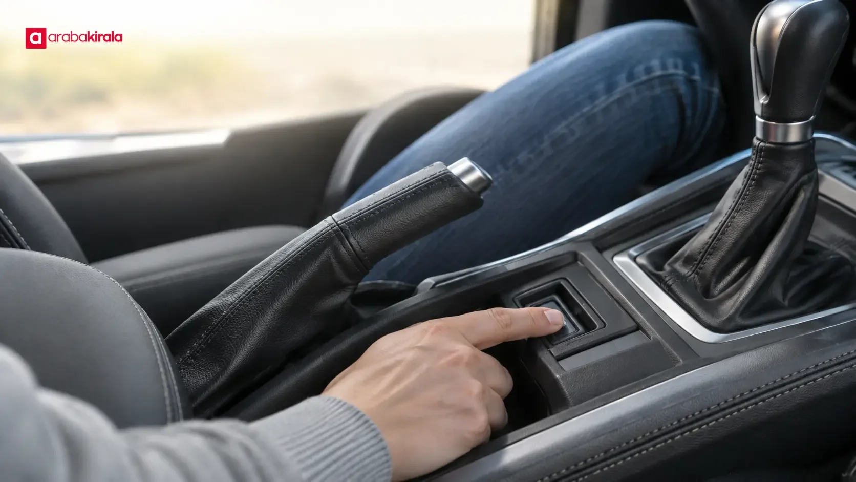 Park halindeki otomobilde elektronik park freni anahtarının kullanılması