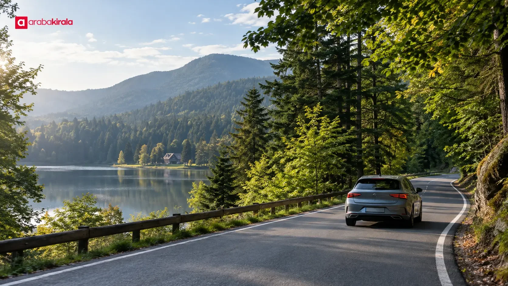 A road trip route through forests and lakes near Bolu