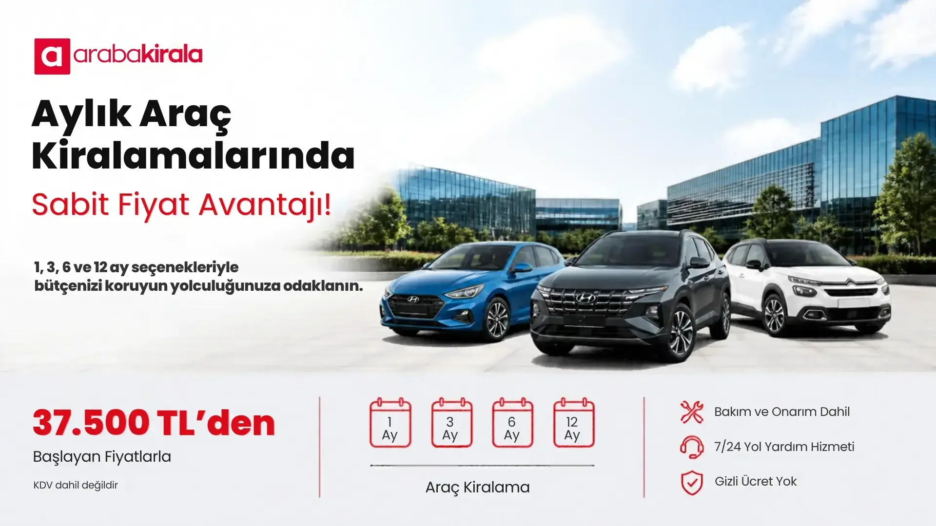 Araba Kirala aylık araç kiralama kampanyası ve aylık fiyat seçenekleri