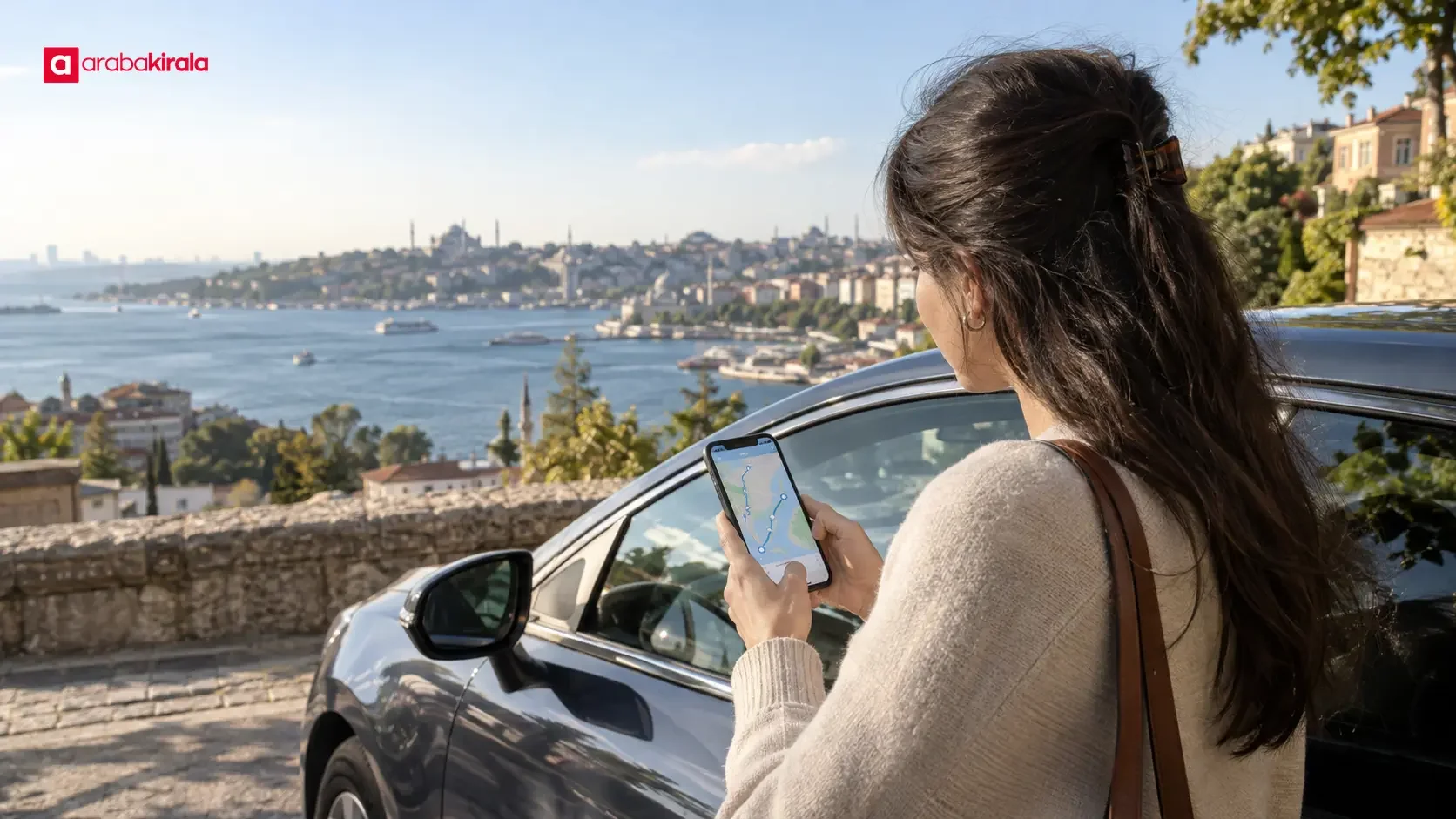 İstanbul’da gün içindeki durakları haritada sıralayan sürücü