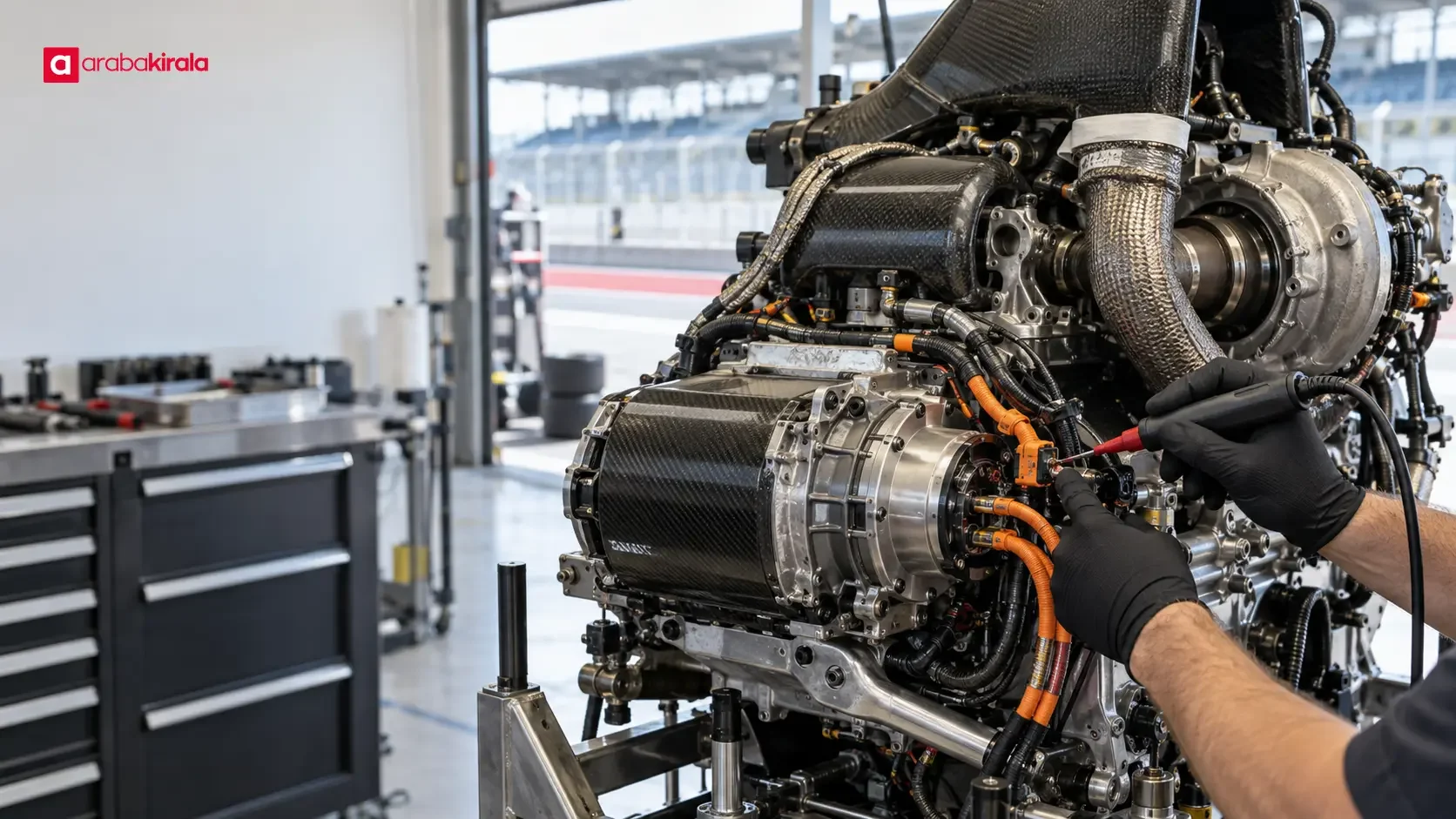 Frenleme bölgesine yaklaşan Formula 1 yarış otomobili