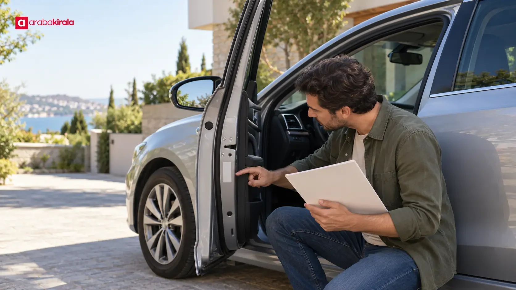 مالك سيارة يقارن بيانات التسجيل والسائق ببيانات وثيقة التأمين.